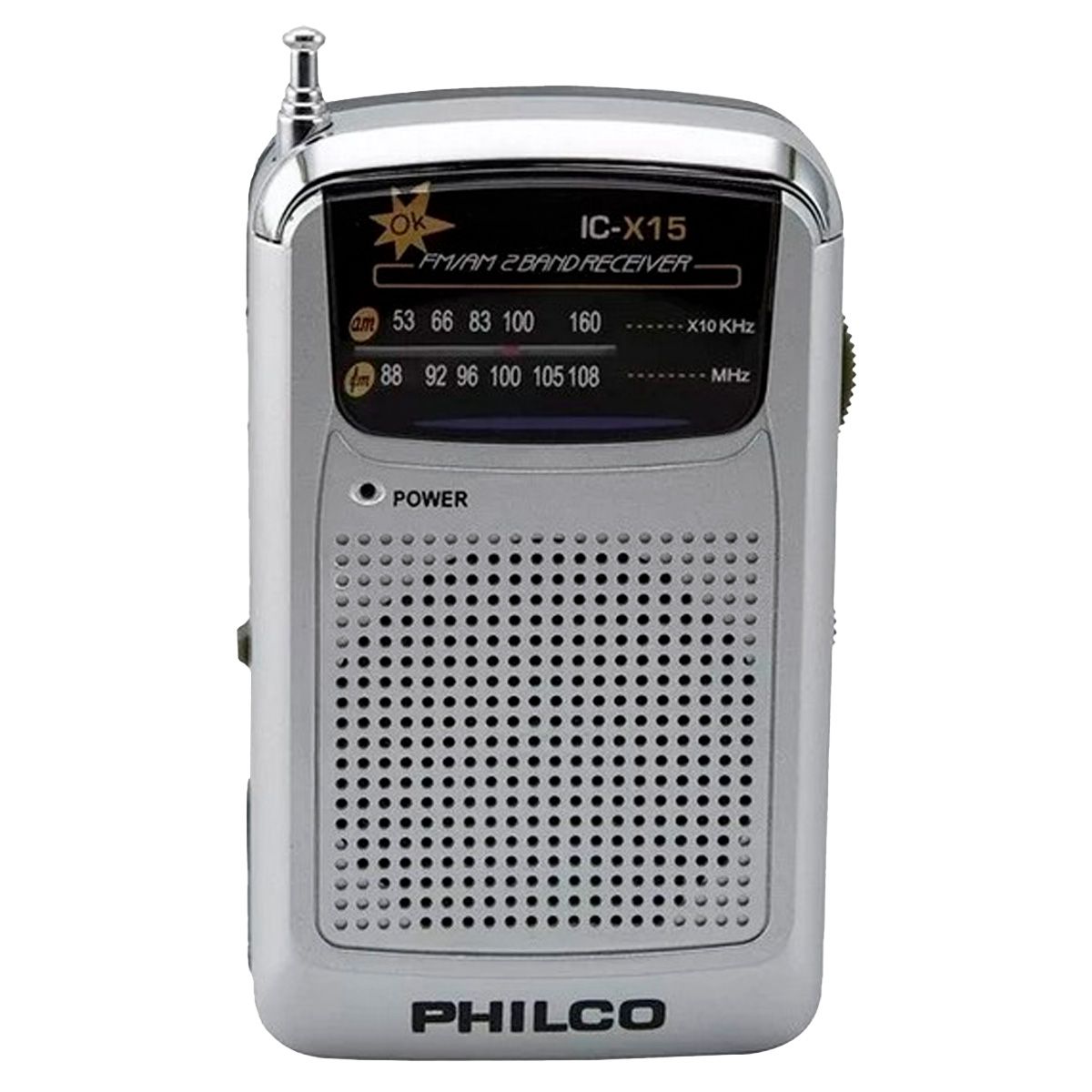 PHILCO - Radio Portatil AM/FM Philco IC-X15 Con Audifonos Plateado