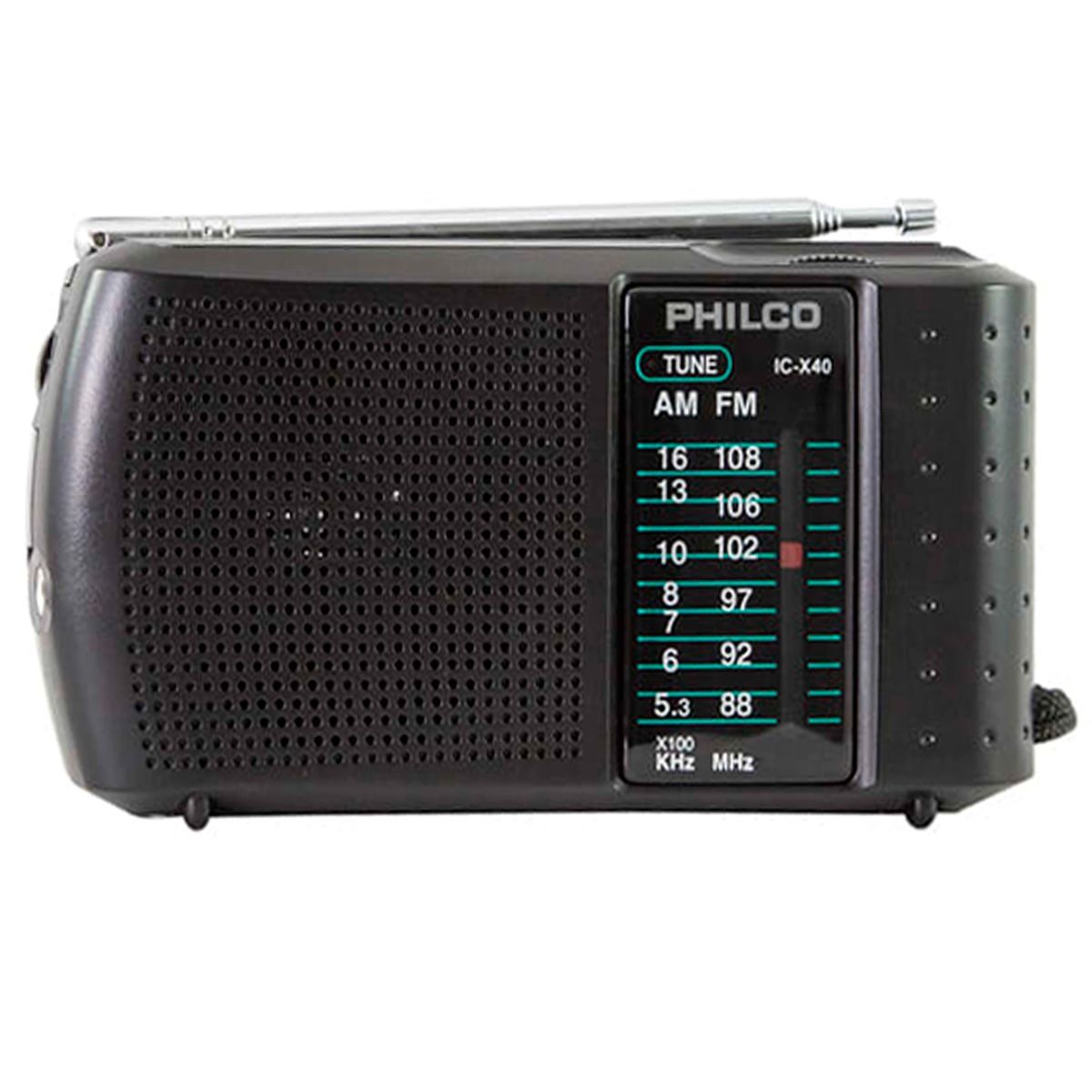 PHILCO - Radio Portatil AM/FM Philco IC-X40 Con Audifonos Negro