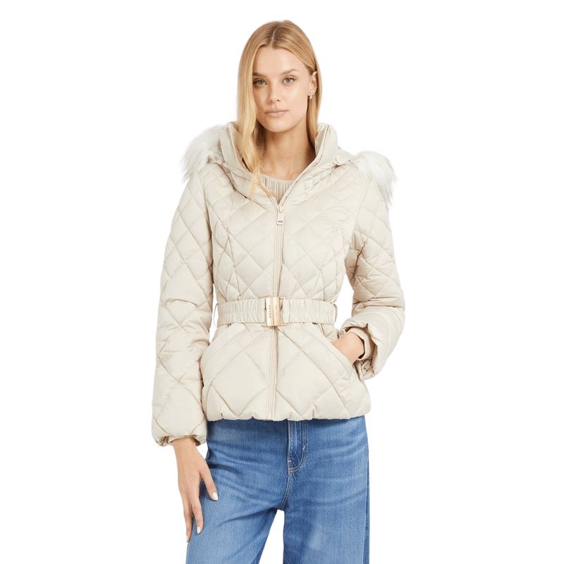 GUESS - Chaqueta Olga Short Real Down Jacket Crema Guess