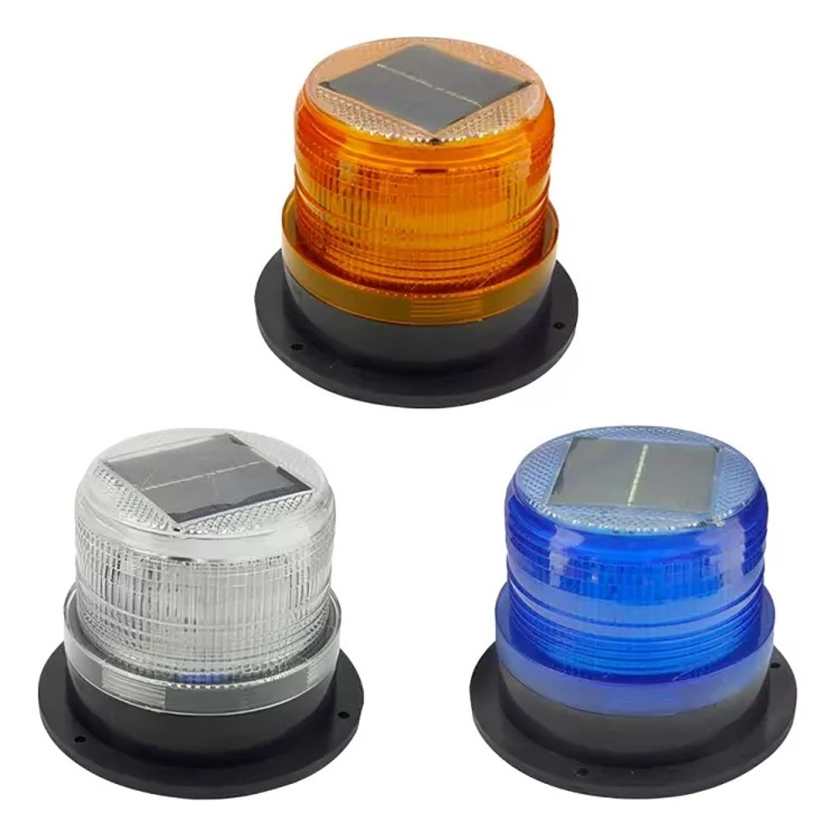 OEM - BALIZA LED STROBO SOLAR PARA AUTO CON IMAN AZUL