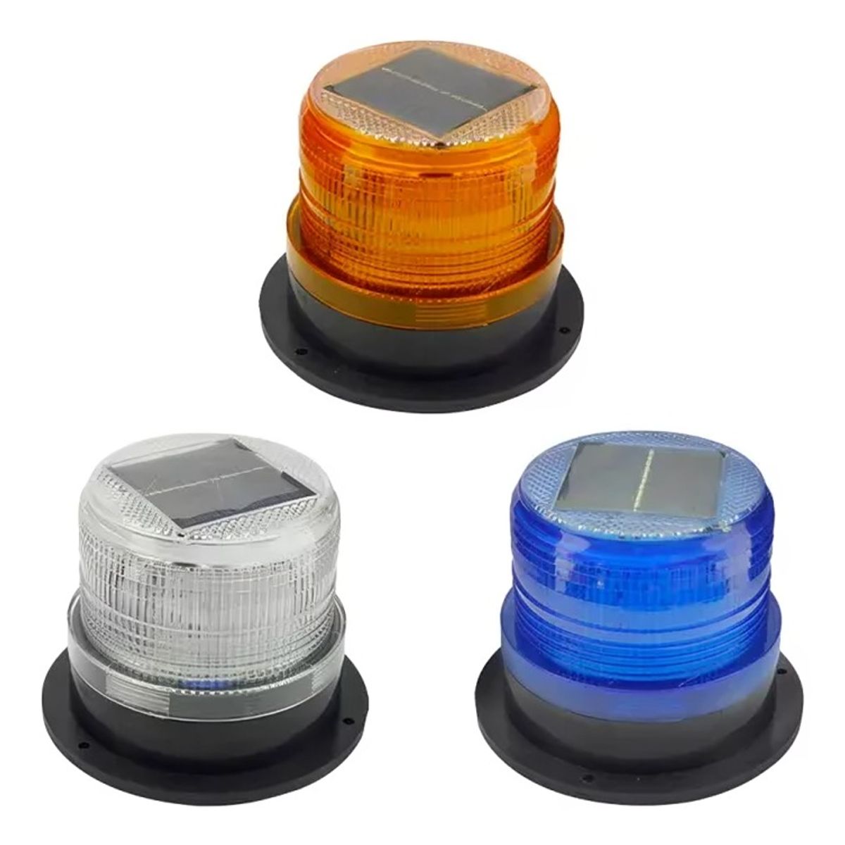 OEM - BALIZA LED STROBO SOLAR PARA AUTO CON IMAN AZUL-ROJO