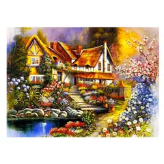 GENERICO - Kit Diamond Painting Pintura De Diamante - Casa Bosque 36