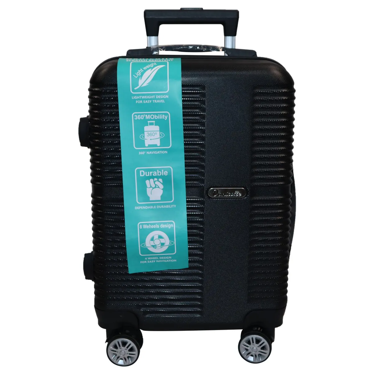 DINASTELLA - Maleta de Viaje para Cabina 10 kilos Rigida Ruedas 360 Negra