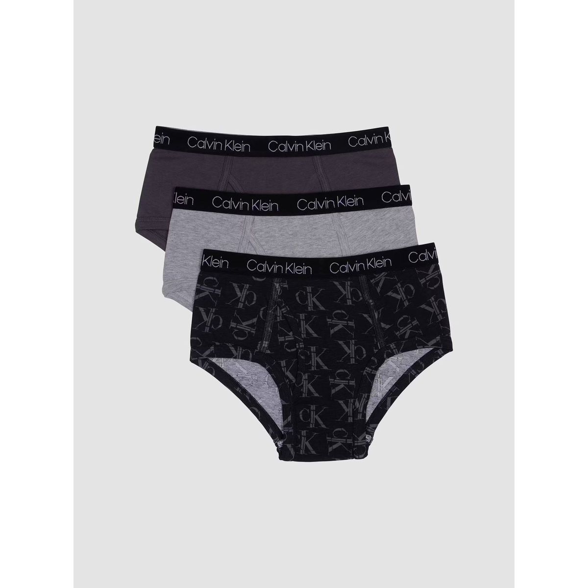CALVIN KLEIN - Pack 3 Slips Niño Cotton Classic Gris Calvin Klein