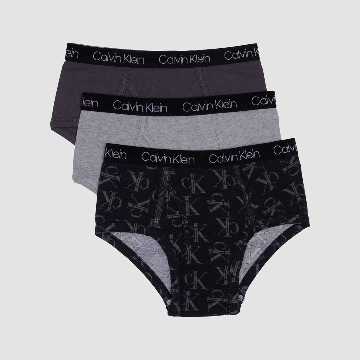 CALVIN KLEIN - Pack 3 Slips Niño Cotton Classic Gris Calvin Klein