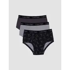 CALVIN KLEIN - Pack 3 Slips Niño Cotton Classic Gris