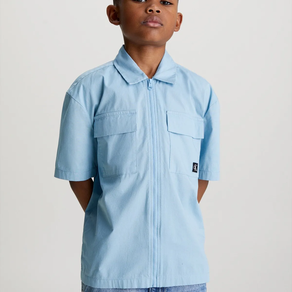 CALVIN KLEIN - Camisa Niño Popeline Celeste Calvin Klein