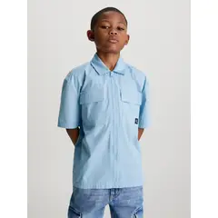 CALVIN KLEIN - Camisa Niño Popeline Celeste