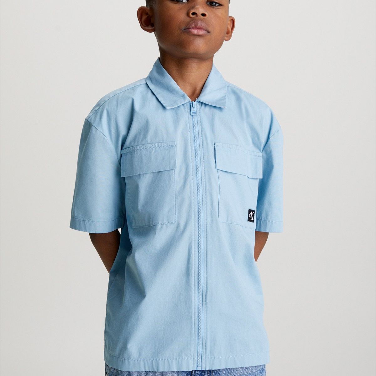 CALVIN KLEIN - Camisa Niño Popeline Celeste Calvin Klein