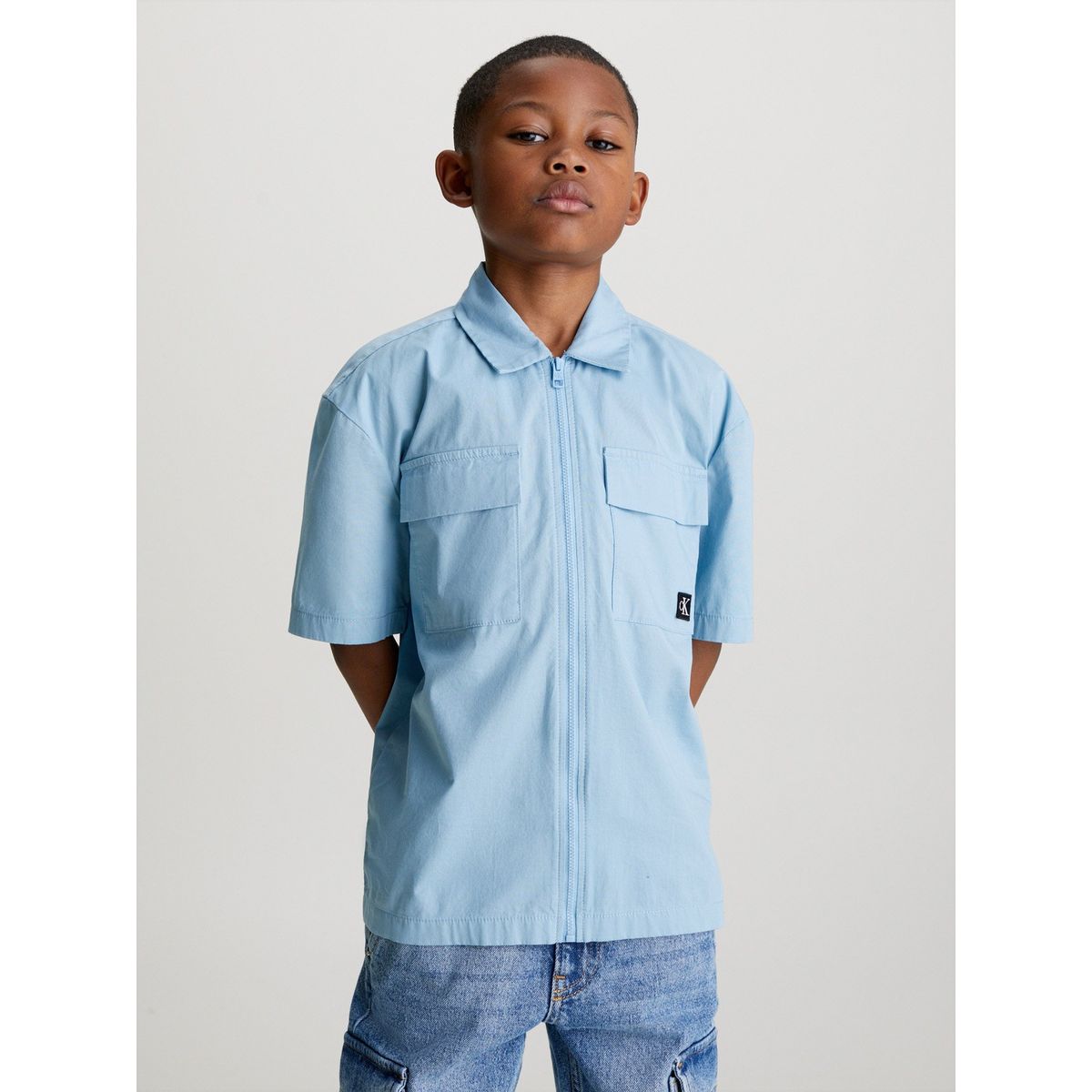 CALVIN KLEIN - Camisa Niño Popeline Celeste Calvin Klein