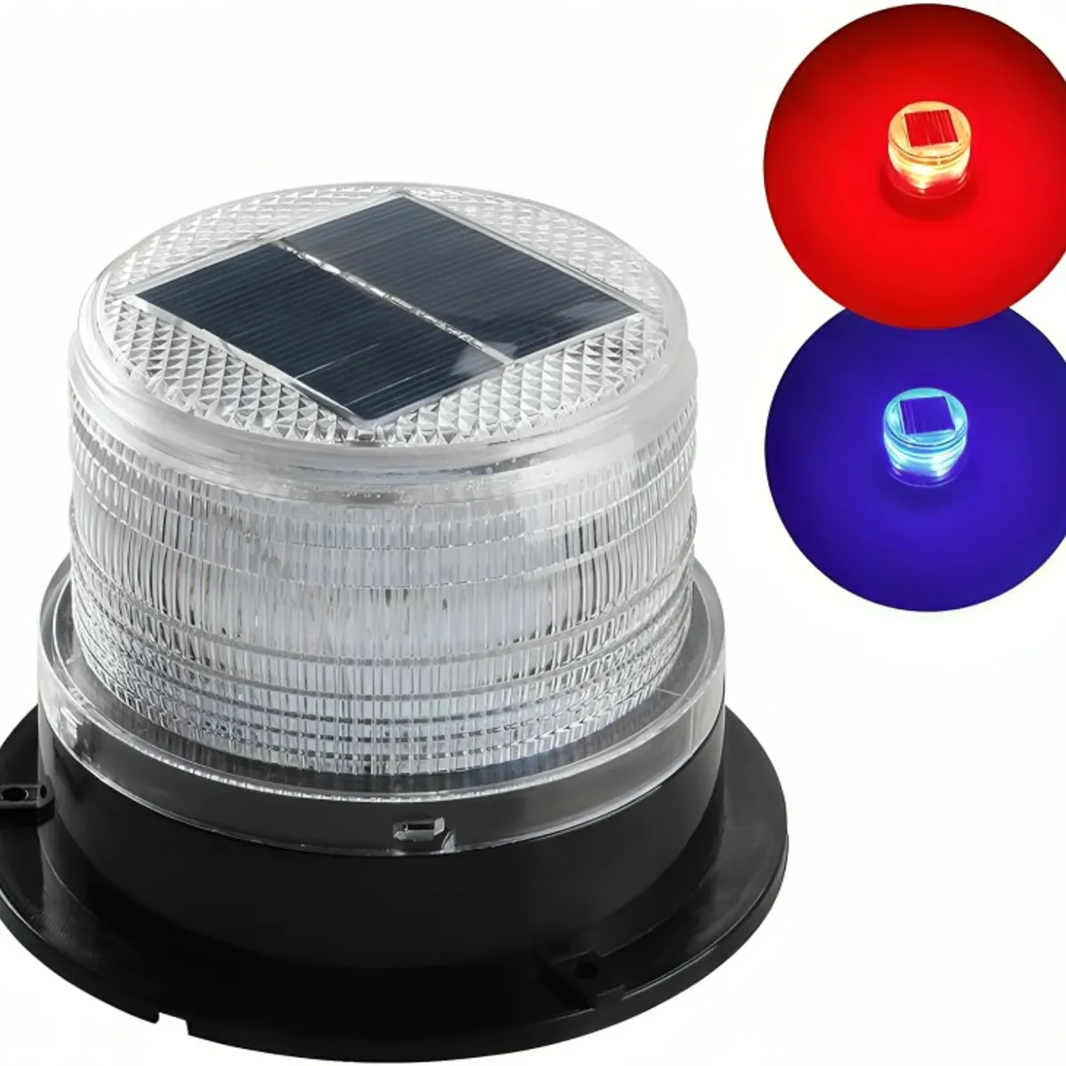 OEM - BALIZA LED STROBO SOLAR PARA AUTO CON IMAN AZUL-ROJO