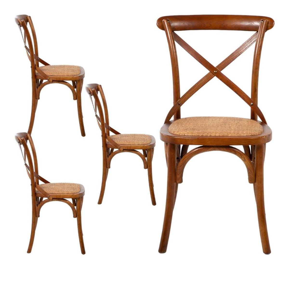 SPAZZIO - Kit 4 sillas Retro café mate - Café