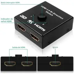 GENERICO - Interruptor bidireccional HDMI 2,0 4K 60HZ, divisor HDMI 1x2 2x1