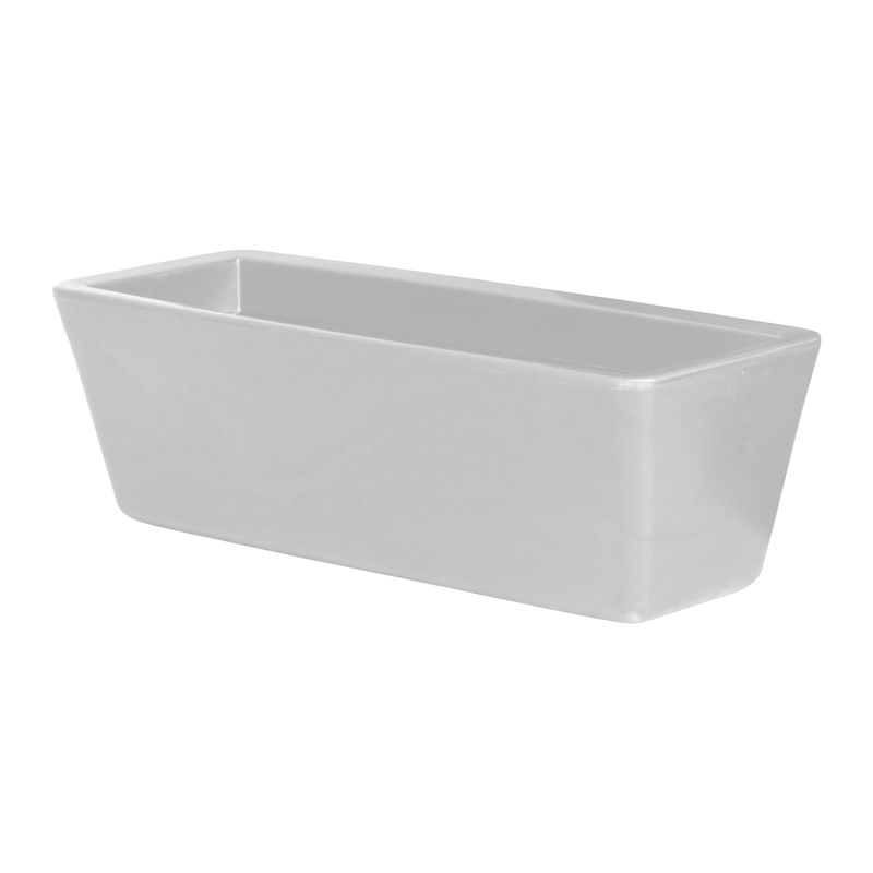 VERDY - Maceta Jardinera Pantanal Liso 64x19x22cms Blanco Efecto Marmoleado