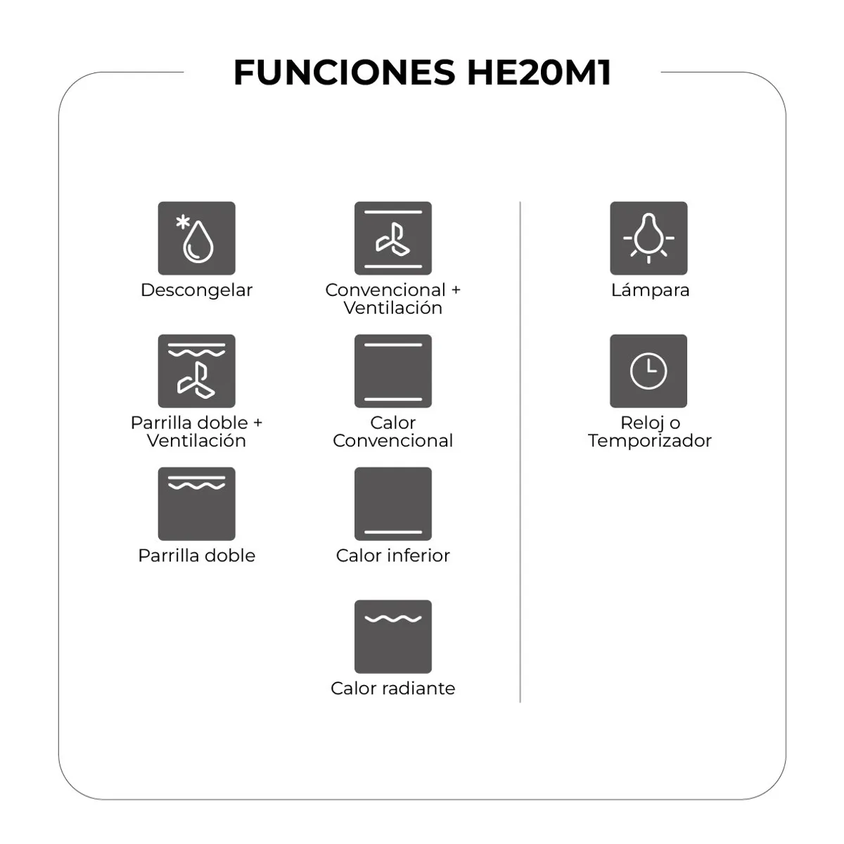 MAIGAS - Horno Empotrable Eléctrico 60 Litros 8 Funciones Turbo Air HE30D0