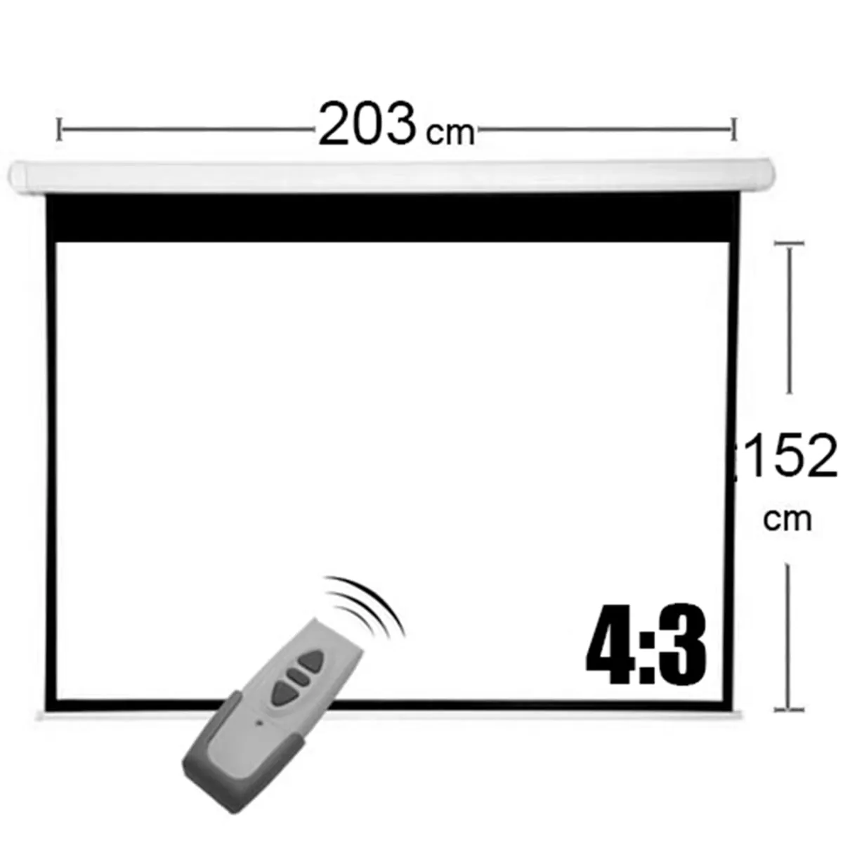 GENERICO - TELON ELECTRICO 203X152 CM INCLUYE CONTROL REMOTO