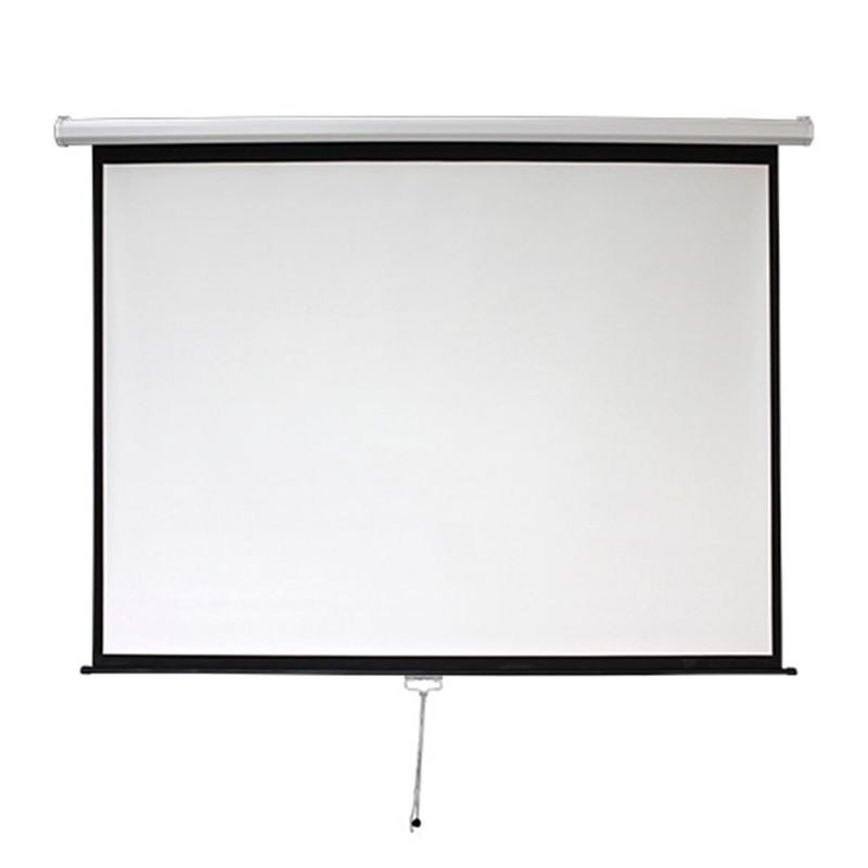GENERICO - TELON MANUAL 178X178 CM BORDE NEGRO MECANISMO RETRACTIL