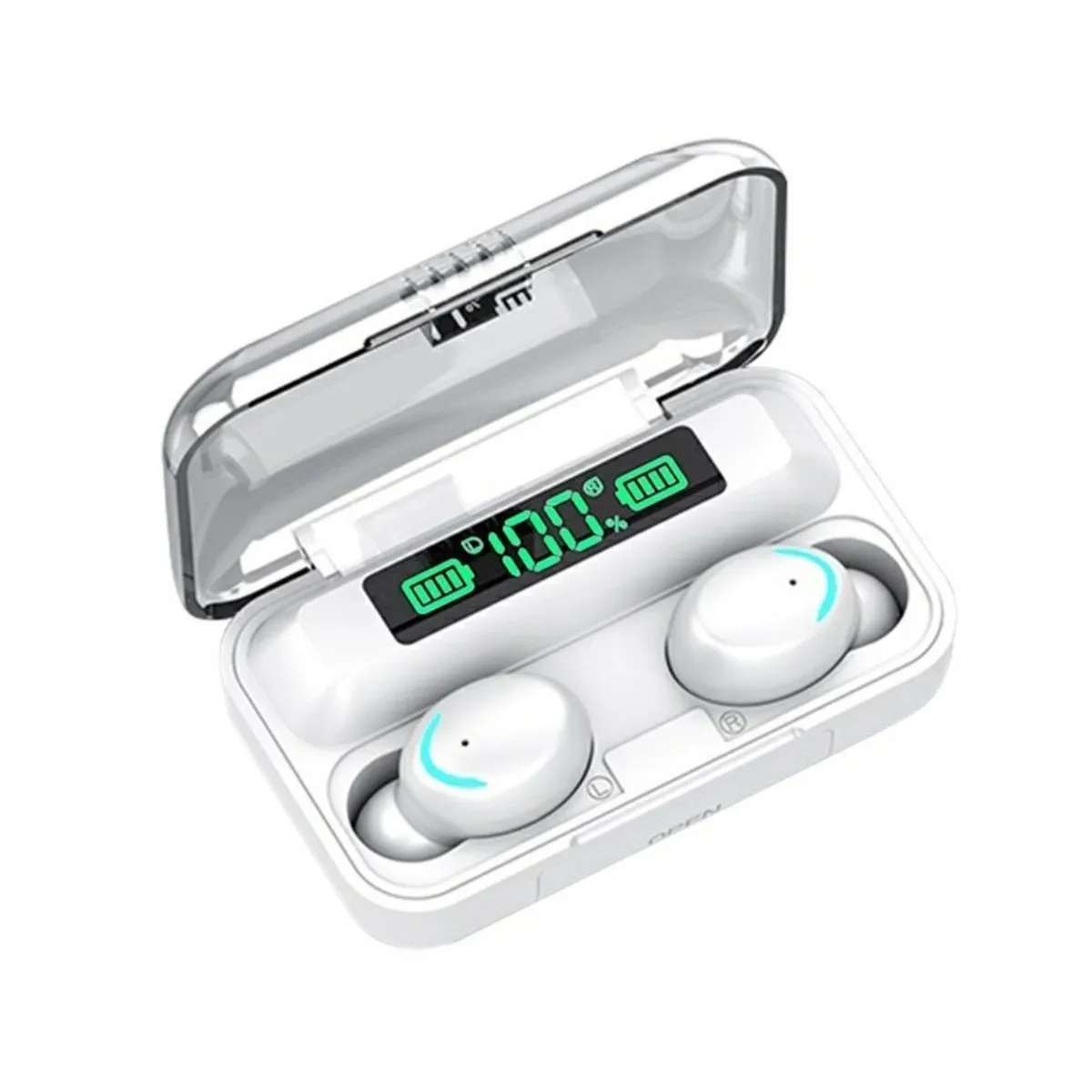 GENERICO - Audifonos Bluetooth Tws Bht-F9-5 1200Mah - Blanco.