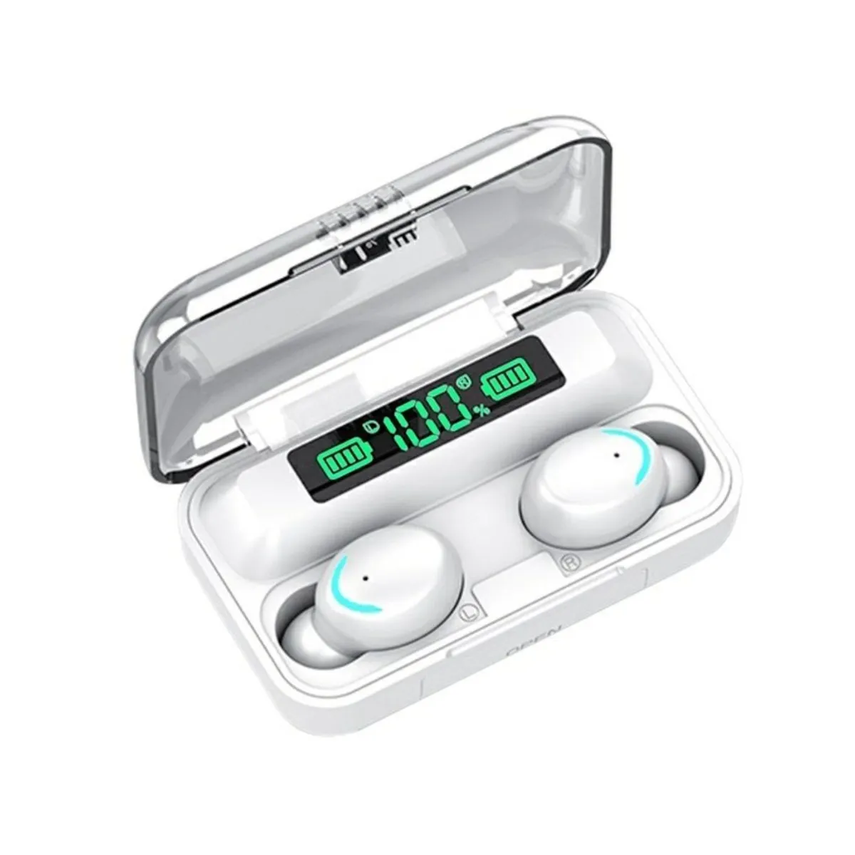 GENERICO - Audifonos Bluetooth Tws Bht-F9-5 1200Mah - Blanco.