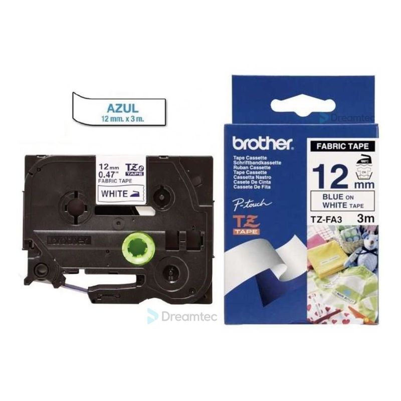 BROTHER - ETIQUETAS BROTHER AZUL MARINO SOBRE CINTA BLANCA TZE-FA3