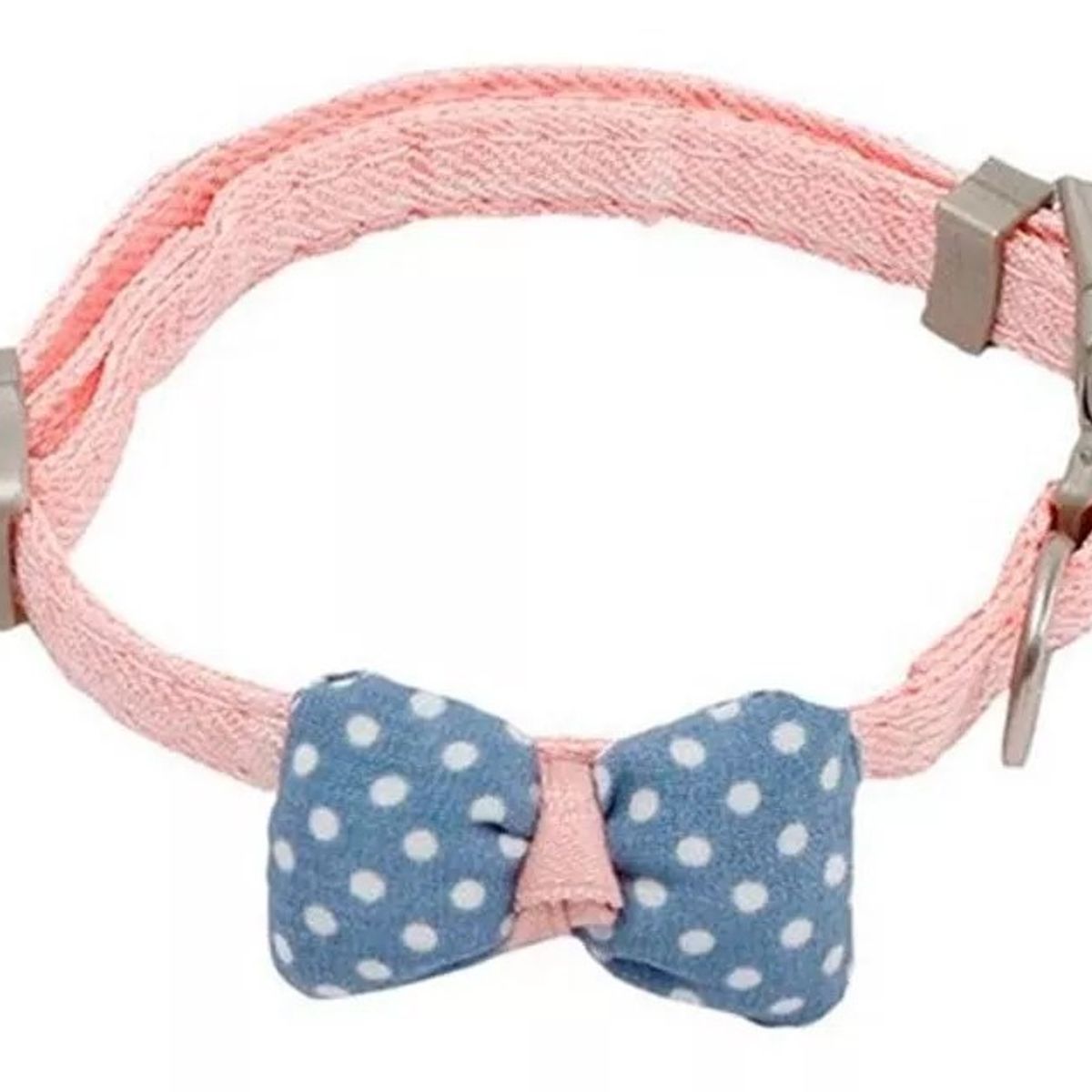 GENERICO - Collar De Algodon Mascotas Pequeñas Gato Y Perro Lazo Azul