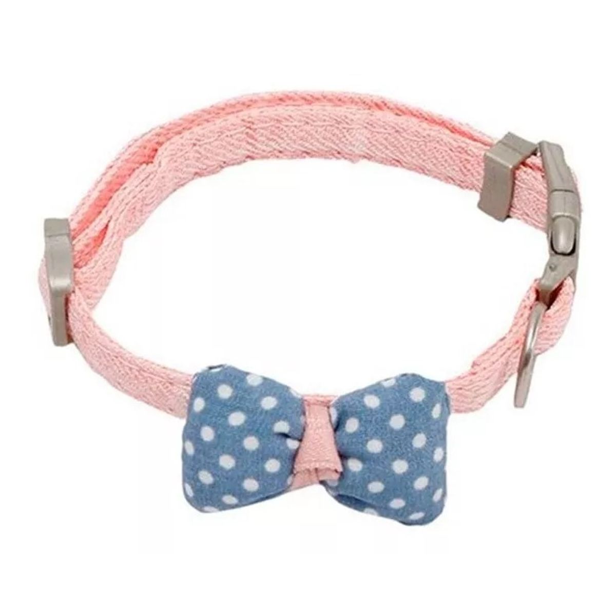 GENERICO - Collar De Algodon Mascotas Pequeñas Gato Y Perro Lazo Azul