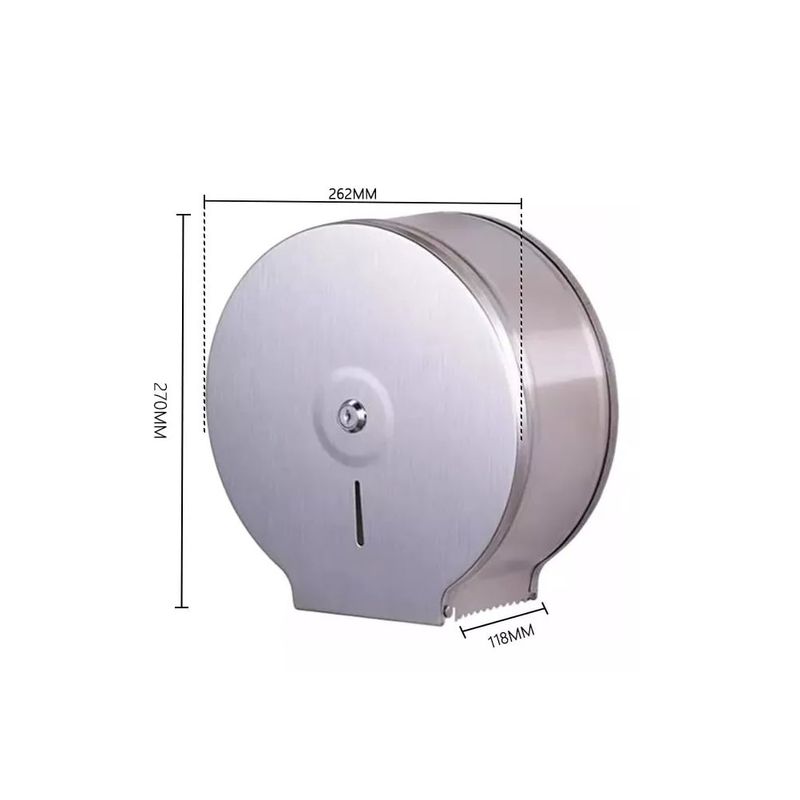 TAUMM - Dispensador Papel Higiénico Acero Inoxidable Con Llave Taumm