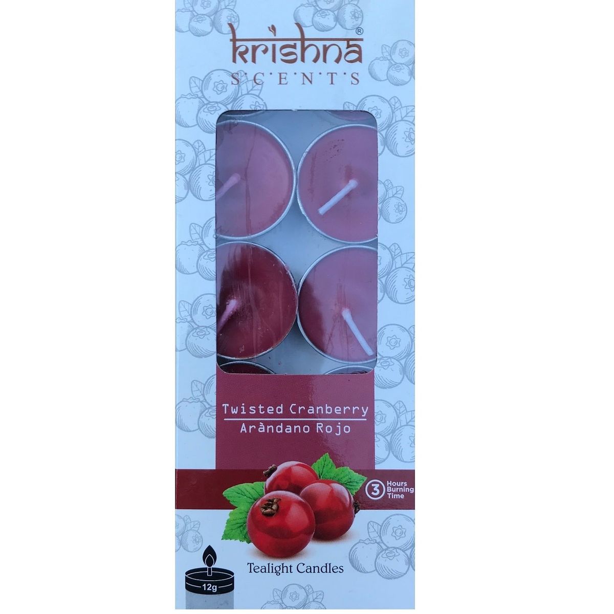GENERICO - Vela Aromática Tealight Caja 10 Unidades Aroma Arandano Rojo