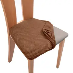 GENERICO - Pack 6 Fundas De Asiento Elasticadas Para Sillas Comedor Marron claro
