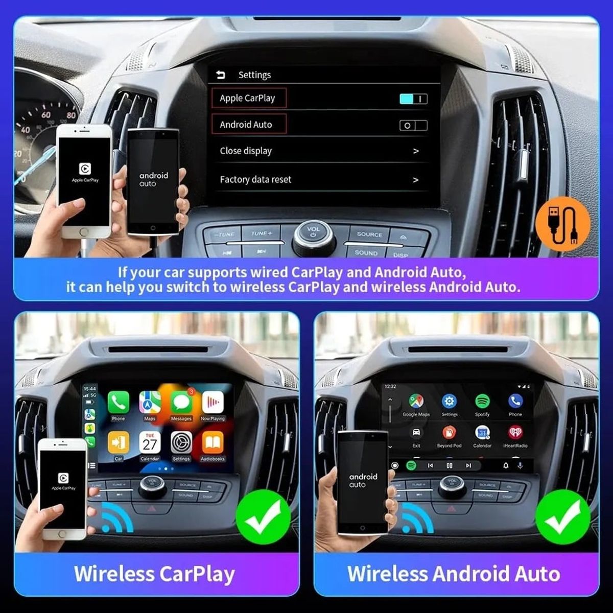 GENERICO - Convertidor Carplay Cableado A Inalambrico