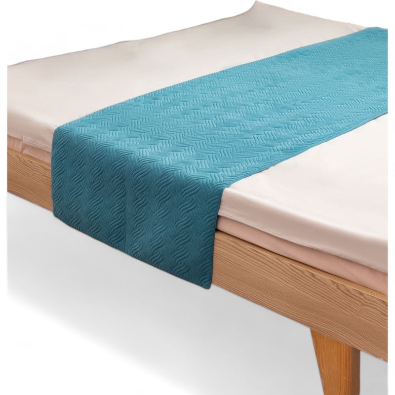 GENERICO - Piecera Para Cama 2 Plaza - King Terciopelo Plush 70x210cm Turquesa