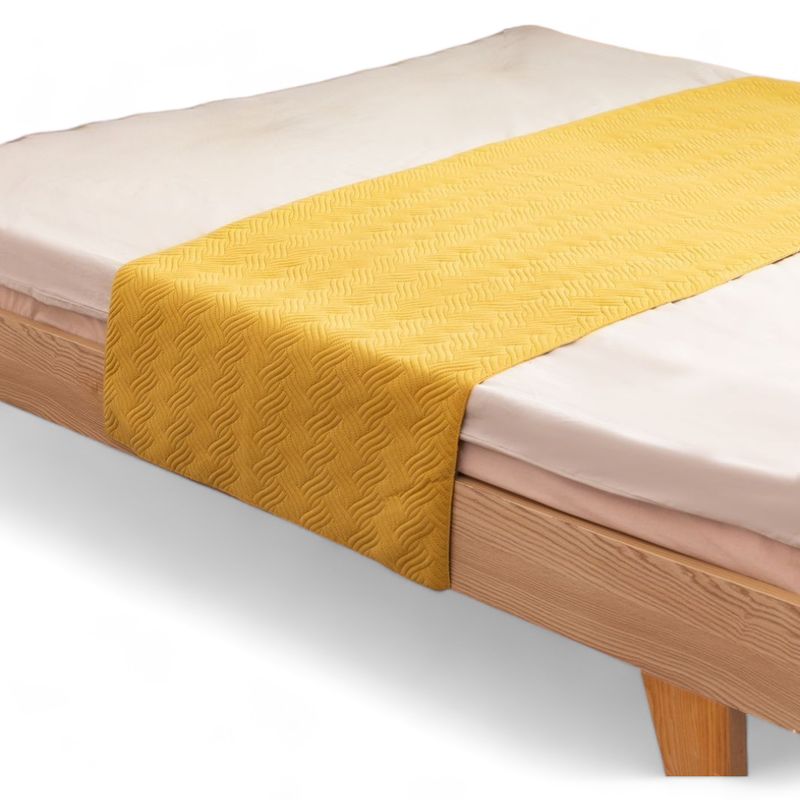 GENERICO - Piecera Para Cama 2 Plaza - King Terciopelo Plush 70x210cm - Amarillo