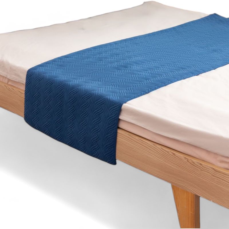 GENERICO - Piecera Para Cama 2 Plaza - King Terciopelo Plush 70x210cm - Azul