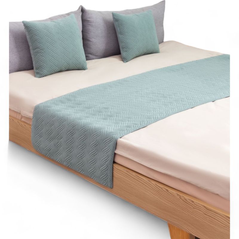 GENERICO - Piecera De Cama Terciopelo Plush King + 2 Fundas 70x210cm - Menta