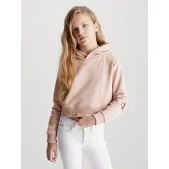 CALVIN KLEIN - Polerón con Gorro Niña Off Placed Rosado
