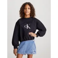 CALVIN KLEIN - Polerón Niña Iridescent Negro