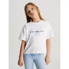CALVIN KLEIN - Polera Niña Serenity Monogram Blanco