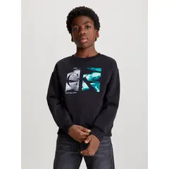 CALVIN KLEIN - Polerón Niño Serenity Monogram Negro