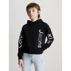 CALVIN KLEIN - Polerón con Gorro Niño Maxi Negro