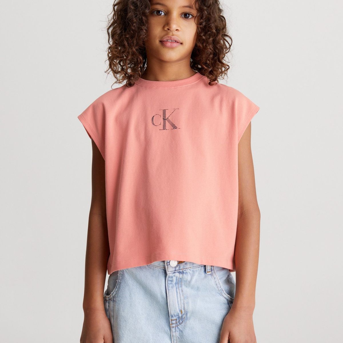 CALVIN KLEIN - Polera Niña Iridescent Rosado Calvin Klein