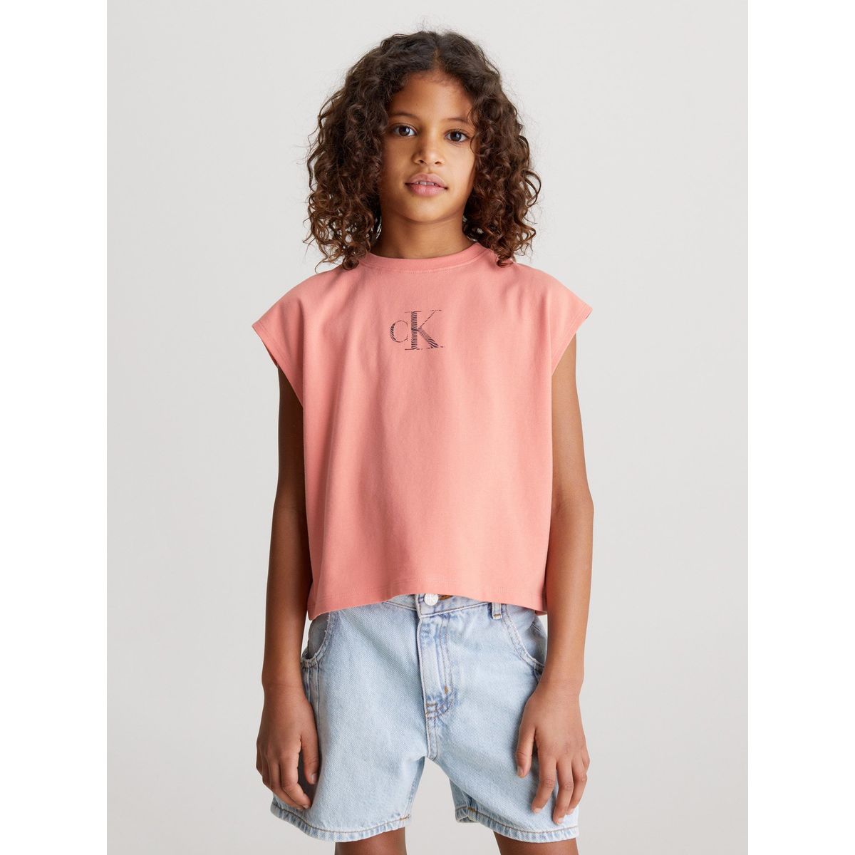 CALVIN KLEIN - Polera Niña Iridescent Rosado Calvin Klein