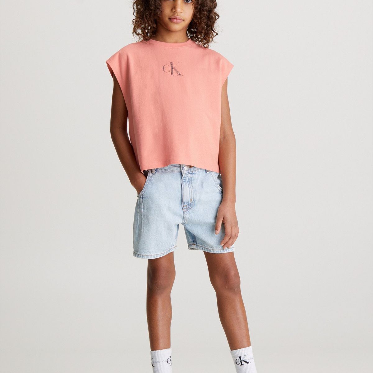 CALVIN KLEIN - Polera Niña Iridescent Rosado Calvin Klein