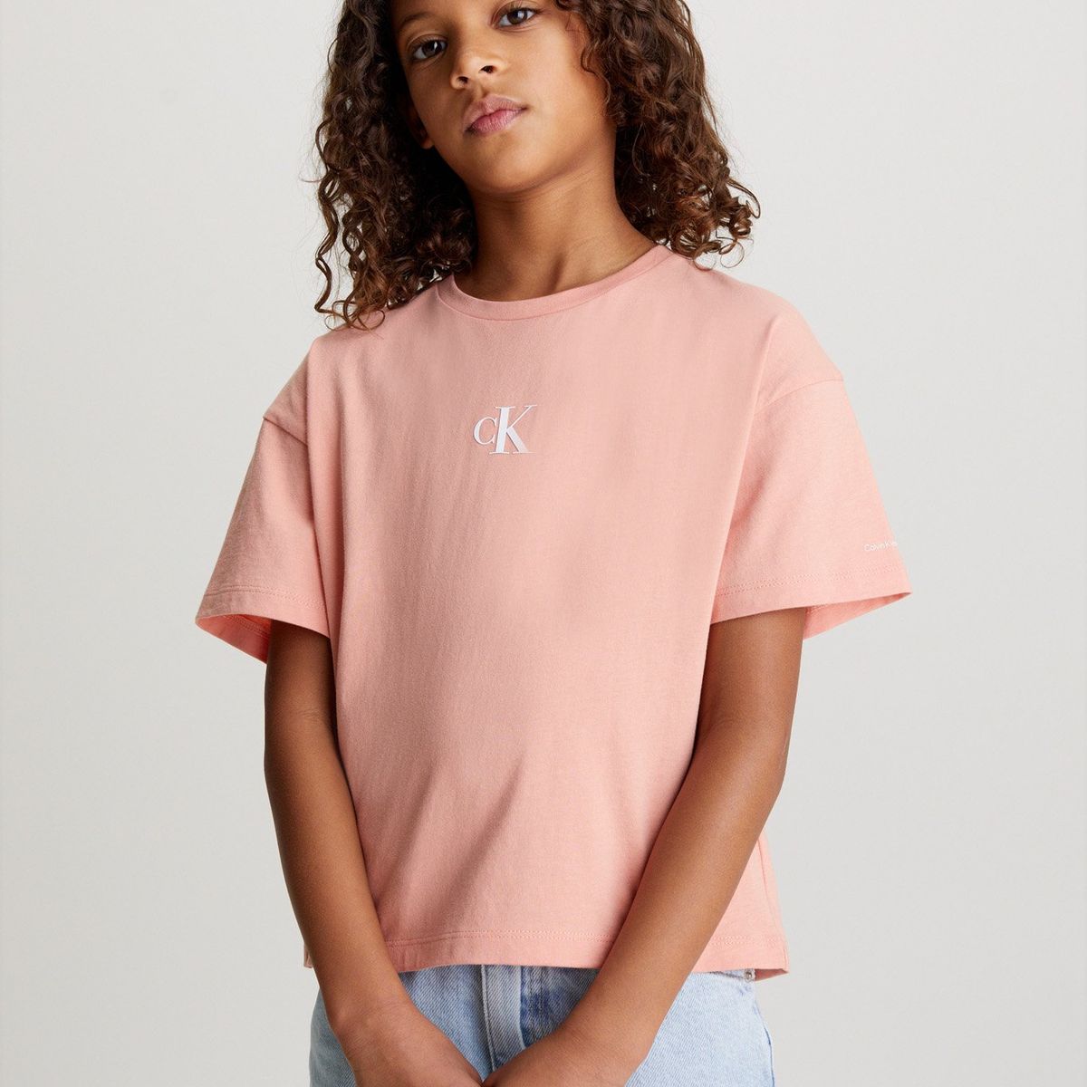 CALVIN KLEIN - Polera Niña Ck Logo Boxy Rosado Calvin Klein TZZ