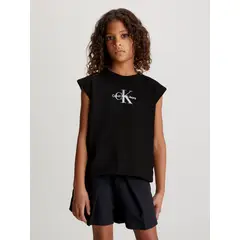 CALVIN KLEIN - Polera Niño Monologo Relaxed Negro