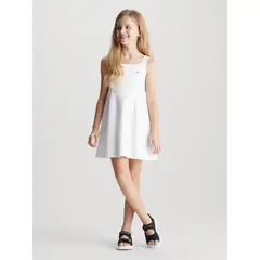 CALVIN KLEIN - Vestido Niña Back Logo Tape Blanco