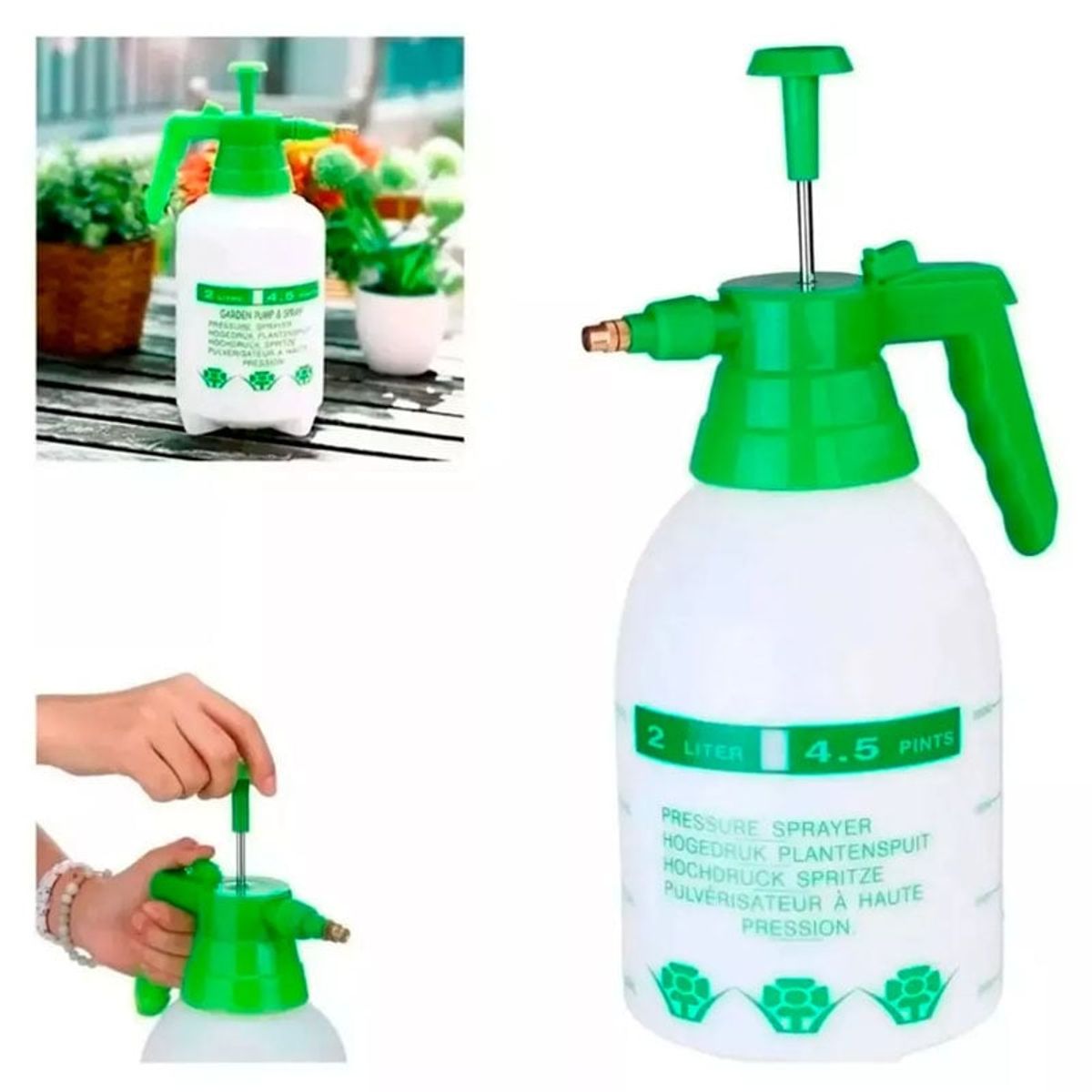 GENERICO - Fumigador Rociador Manual Capacidad 2 Litros