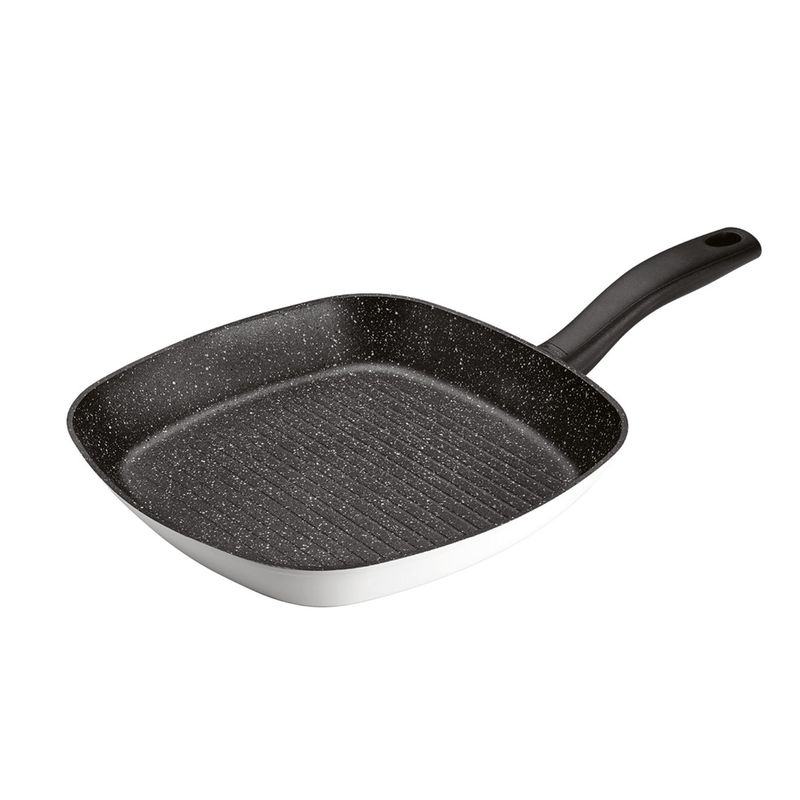 GHIDINI - Sarten Parrilla Cuadrado 20cm Blanco Antiahederente Daily