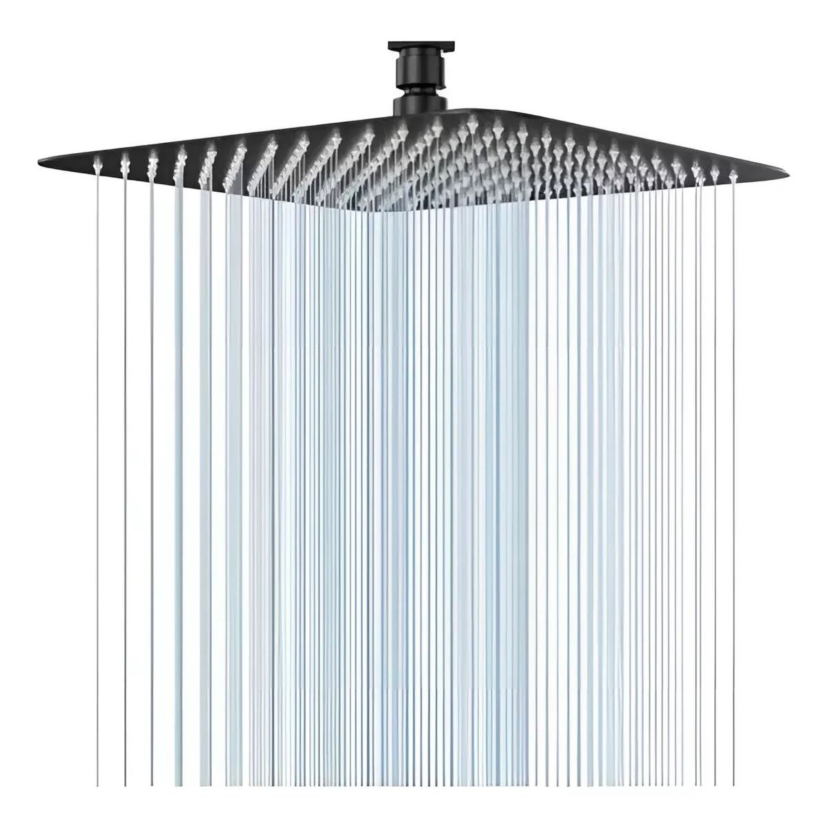 TAUMM - Plato De Ducha Acero Inoxidable Cuadrada 25cm Negro Taumm