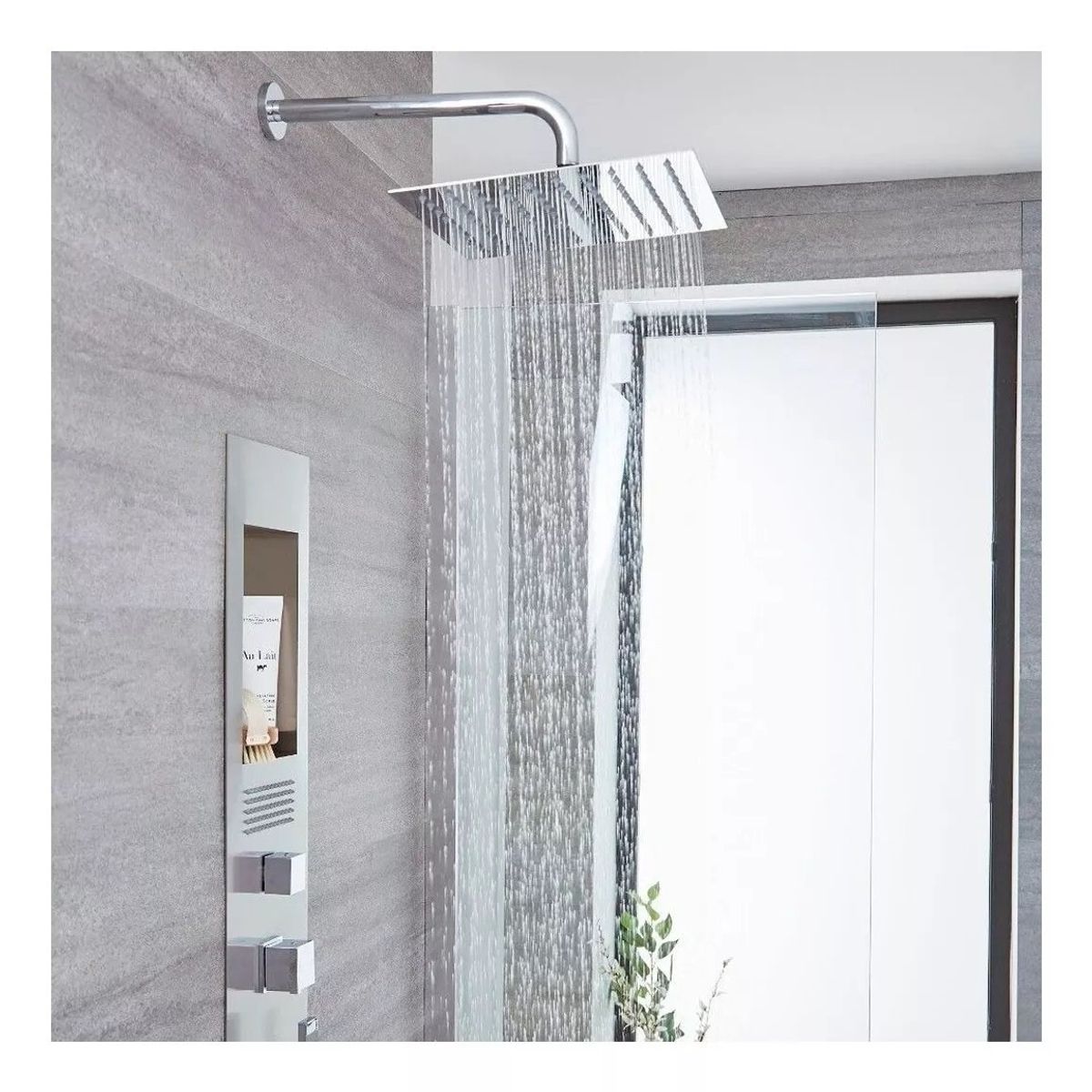 TAUMM - Plato Ducha Cuadrado Acero Inoxidable 25x25 Cms Taumm