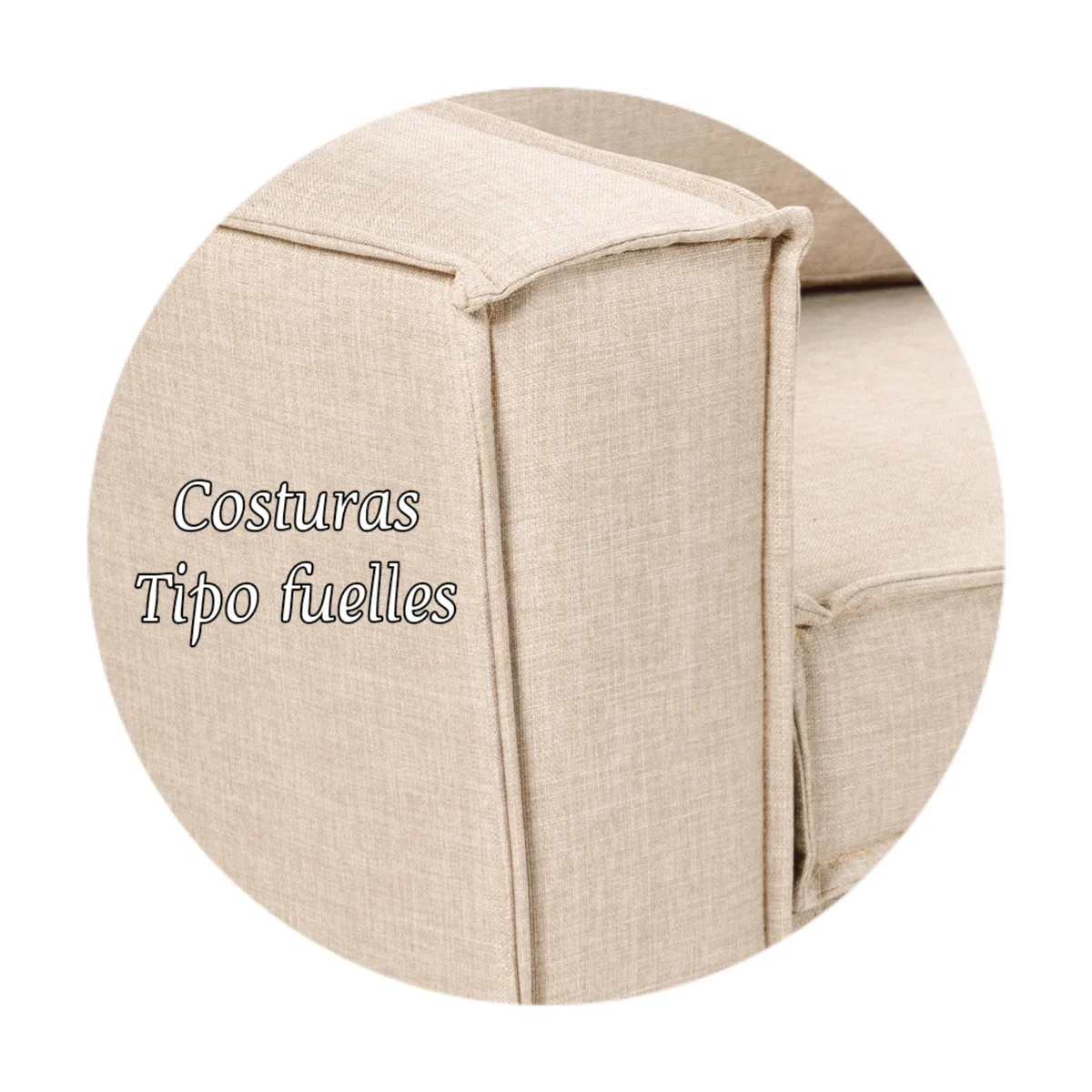 SITIAL HOME - Living 311 Venetto Beige claro  Sofa  3 cuerpos + 2 Poltronas resortes